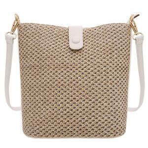 8987 Straw Bucket Bag Summer Beach Woven Purse Straw Crossbody Bags